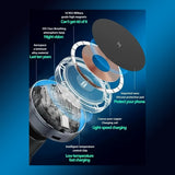 Magnetic Phone Mount Wireless Charger  Music Reactive Lights (1 Set)