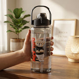 Plastic Water Bottle 3pc Set3  Different Size Bottle High Quality Water Bottle Plastic Water Bottle Bpa-free  Leak-proof  Cartoon Printed Design For Kids School For Fridge Office Sports School Gym Yoga (3 Pc Set)