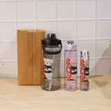 Plastic Water Bottle 3pc Set3  Different Size Bottle High Quality Water Bottle Plastic Water Bottle Bpa-free  Leak-proof  Cartoon Printed Design For Kids School For Fridge Office Sports School Gym Yoga (3 Pc Set)