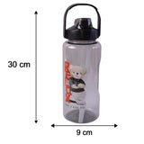 Plastic Water Bottle 3pc Set3  Different Size Bottle High Quality Water Bottle Plastic Water Bottle Bpa-free  Leak-proof  Cartoon Printed Design For Kids School For Fridge Office Sports School Gym Yoga (3 Pc Set)
