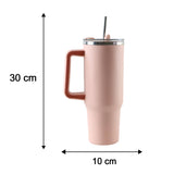 Konvex Hydra Insulated Travel Tumbler 1200 Ml With Handle Straw Pink (1 Pc)