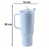 Large Capacity Travel Sipline Tumbler With Handle And Straw Lid (1800ml Approx)
