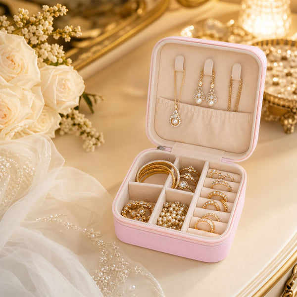 Travel Jewellery Box – Portable PU Leather Organiser | LilyGleam