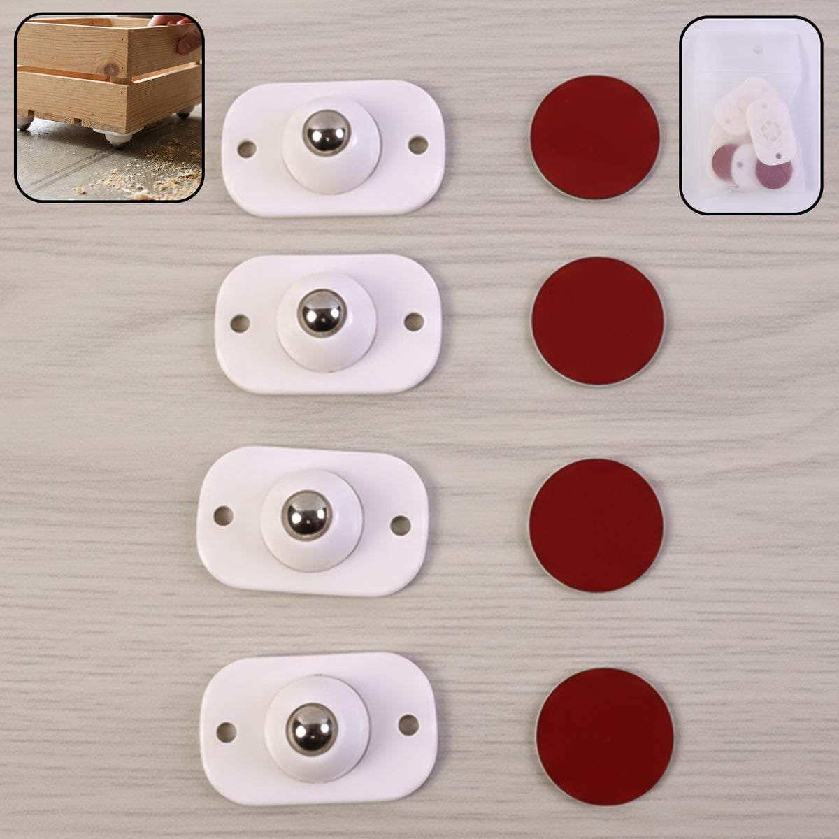 Heavy-duty Furniture Moving Roller Mini Wheels (4 Pc Set)