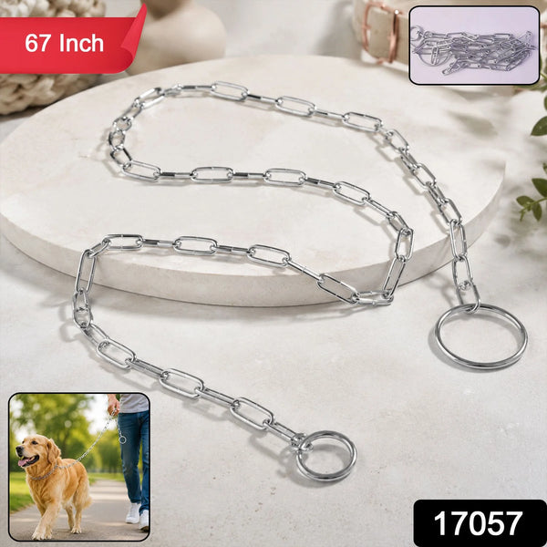 Stainless Steel Heavy Duty Dog Chain Leash For Tying And Walking Pets (67 Inch)