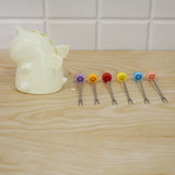 Cartoon Dinosaur Fruit Fork Set With Storage Case Stand For Kids (1 Set)